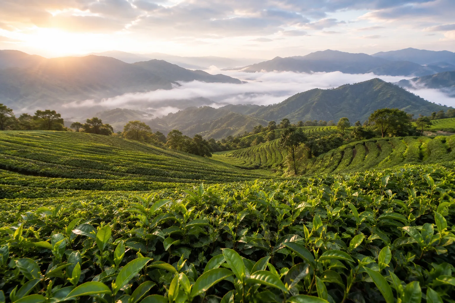 High-mountain tea garden